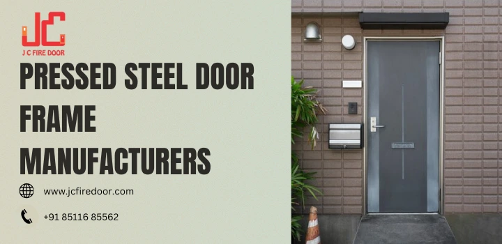High-quality pressed steel door frames ready for installation.